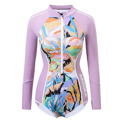 星期日冲浪系列-连体长袖泳衣女