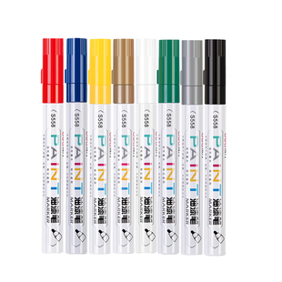 得力金色油漆笔签字笔签到笔明星签名专用笔漆笔银色补漆笔工业不掉色记号笔粗头金色马克笔金色黑色金笔防水