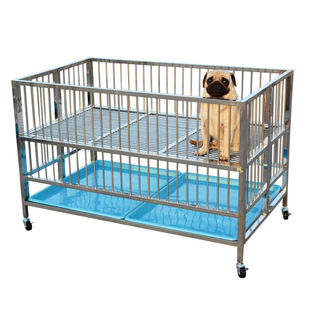 大牛展示笼跑笼不锈钢狗笼狗狗跑床宠物店中型小型犬狗窝折叠笼子