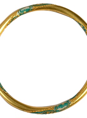 燕归玉永翠国风足银描金手镯女