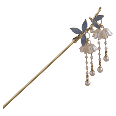 古风流苏发簪金枝铃兰珍珠发饰