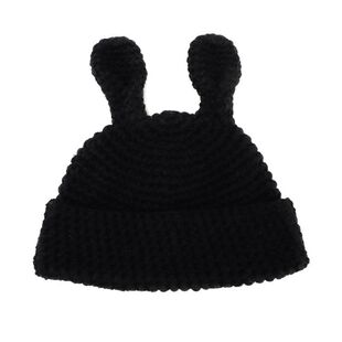 针织帽女冬季ins风冷帽韩版可爱兔耳朵百搭休闲纯色保暖毛线帽子