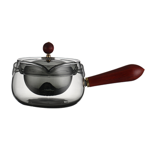 侧把茶壶泡茶家用耐高温单壶小青柑闷泡玻璃逍遥壶功夫茶具煮茶炉