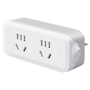 公牛竖插插头转换插座无线拓展家用电源竖向一转多功能用转换器