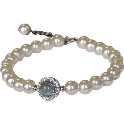 Name.s碎银海蓝宝珍珠项链女款