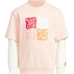 【自营】阿迪达斯新年限定童装上衣女童长袖T恤圆领卫衣KV6981