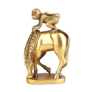 马上封侯摆件全铜马上猴马到成功黄铜生肖工艺品办公室客厅装饰品