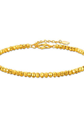 5g精品黄金手链999方格子镭射女