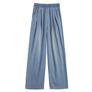 女童夏季薄款裤子2026新款儿童天丝牛仔裤女孩大童春夏秋装阔腿裤