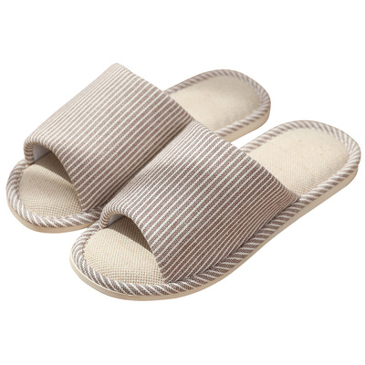 亚麻拖鞋男款吸汗透气夏季家用