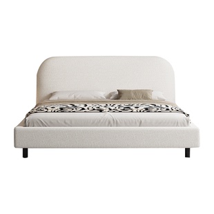 法式奶油风棉麻布艺床可拆洗现代简约轻奢高级感高端北欧主卧大床