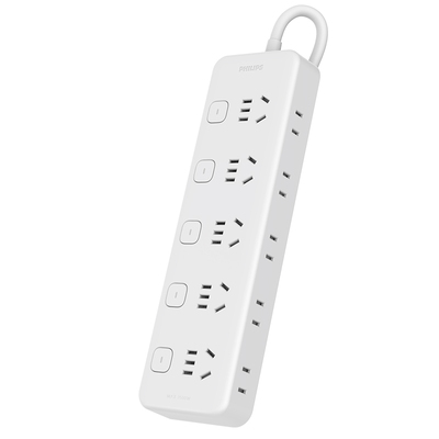 飞利浦独立开关插座厨房餐边柜排插插板可移动轨道家用插排接线板