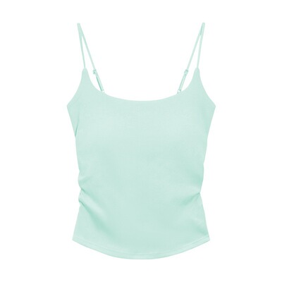 2026爆款纯欲褶皱吊带背心带胸垫