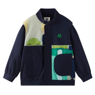 【设计师系列】MQD童装男童三防外套秋季新款儿童满版拼接夹克