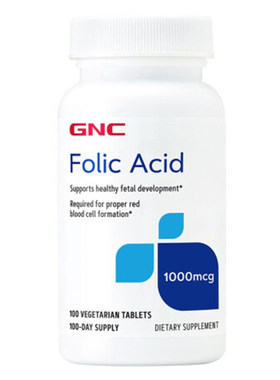 GNC高含量叶酸1000mcg100粒男女