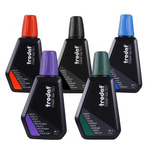 卓达Trodat公章回墨翻转姓名章子7011蓝黑绿紫进口速干办公财务会计红色印油印章专用补充液使用印台墨水