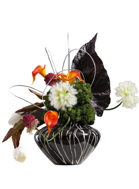 妖及新中式几何花器仿真花花艺