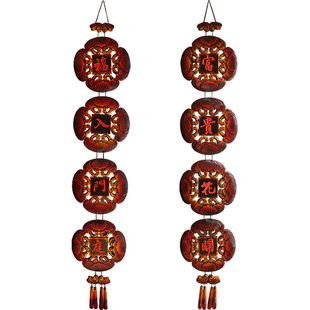 极有家家装饰品中式玄关墙面装饰挂件复古木雕壁饰电视背景墙挂饰