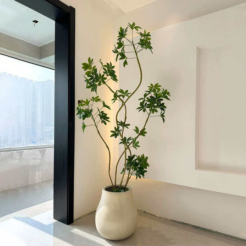 森空间仿真绿植装饰鸭脚木室内客厅落地大型假盆栽轻奢高级感植物