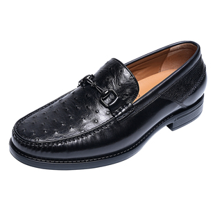 金利来男鞋2025秋季新款专柜正品鸵鸟皮套脚商务休闲皮鞋男乐福鞋