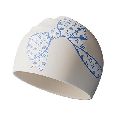 泳帽女2025新款防水硅胶蝴蝶印花