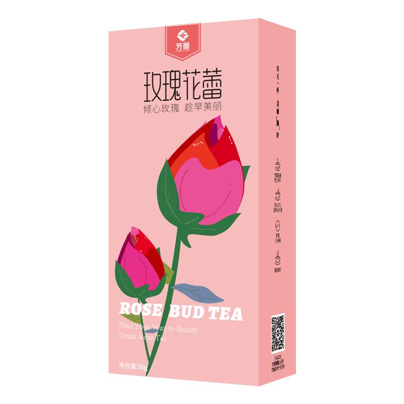 芳蕾玫瑰重瓣红玫瑰花茶50g/盒真空锁鲜山东平阴可食用干花泡茶喝