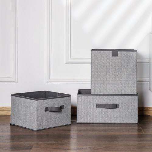 亚马逊柜子收纳盒衣物杂物家居用品桌面方形布艺箱玩具收纳跨境