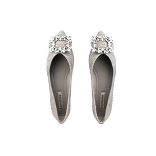 小香风法式单鞋女2026新款夏季闪钻尖头浅口软底仙女平底玛丽珍鞋