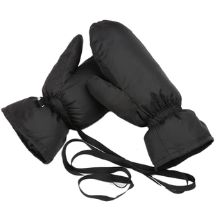 羽绒手套女男加厚保暖户外骑行手套防风防寒滑雪挂脖连指手套情侣