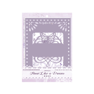 M|浮生偌梦素材纸 镂空时钟齿轮蕾丝圣诞树打底背景特种纸28张入