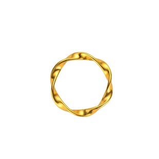 莫比乌斯环情侣指环黄铜镀金素圈闭口小众高级感扭纹男女对戒