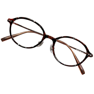 书呆子近视眼镜女专业可配度数素颜显白椭圆韩系玳瑁防蓝光眼睛框