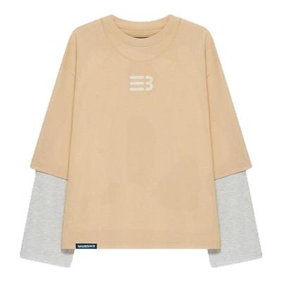 25春夏纯色标志双层袖长袖T恤