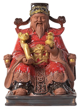财神爷摆件招财陶瓷文财神供奉