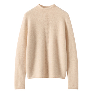 清河纯半高领羊绒衫女秋冬季套头保暖毛衣宽松显瘦百搭针织打底衫