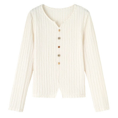 亦白气质百搭针织长袖T恤女