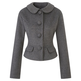 银河万岁 “浪漫分子”丝光羊毛「顺毛外套短裤」复古毛呢套装女