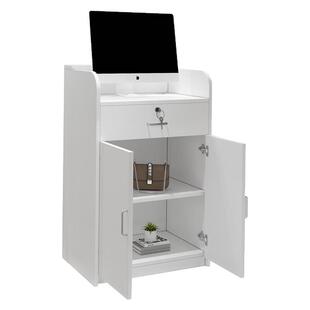 小型收银台迷你白色柜子小柜服装店收银桌简约现代展示柜前台吧台