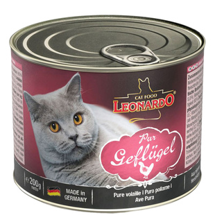 德国leonardo小李子猫罐头主食罐菲力餐包成幼猫家禽兔肉猫粮200g