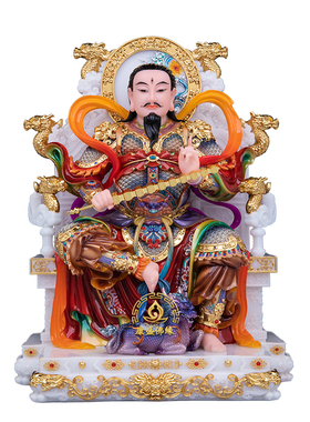 汉白玉普化天尊神像中式家居摆件