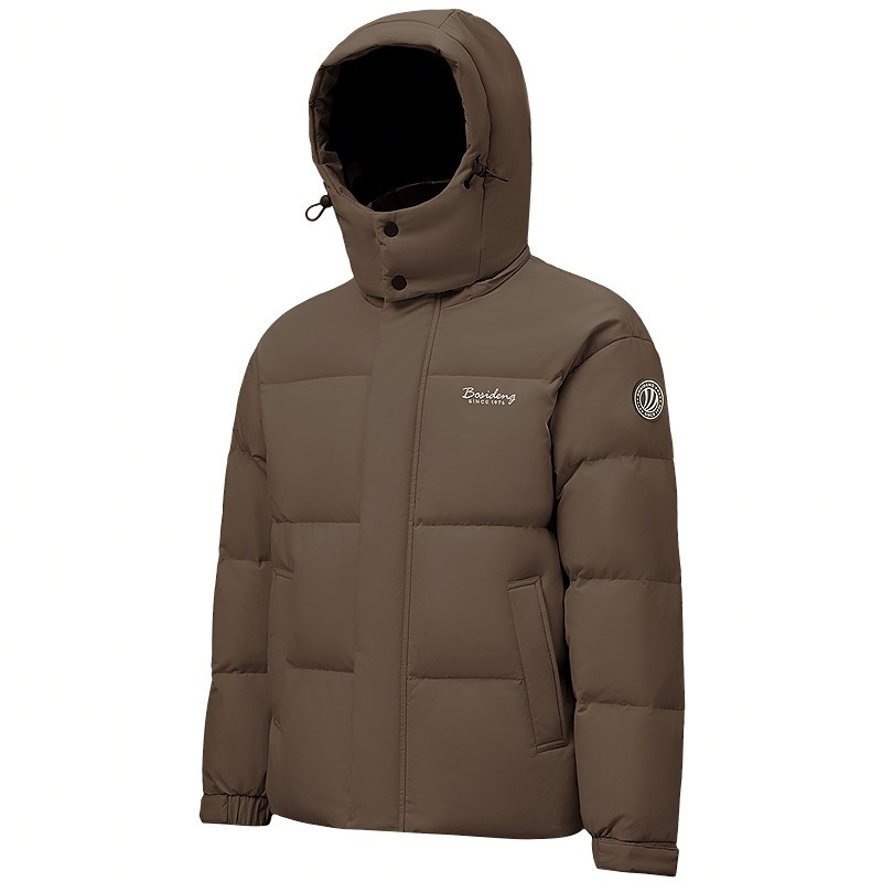 波司登短款连帽保暖面包羽绒服女