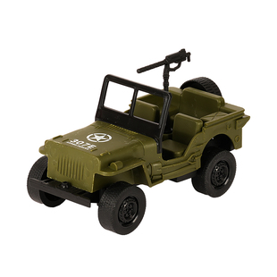 JEU旧义军事模型玩具配件 可滑行医疗车 吉普车4辆 男孩玩具成品