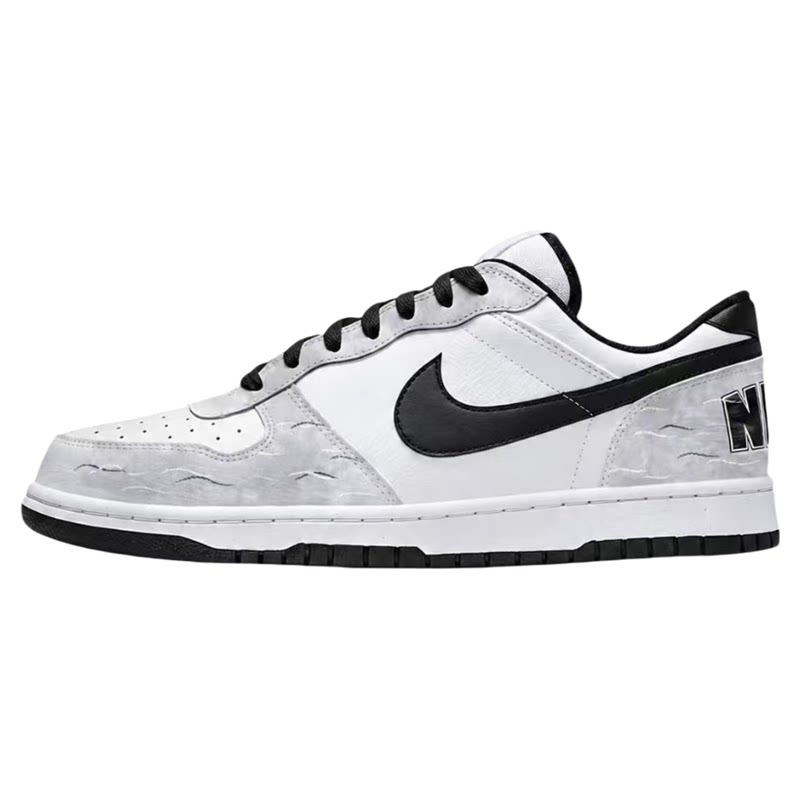 定制球鞋 Nike Big 灰白逐浪 四季 减震耐磨轻便低帮板鞋男款