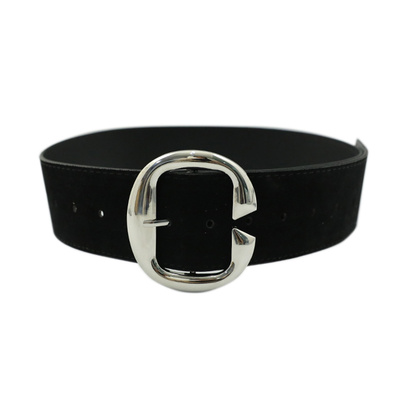 复古高级感绒面宽腰带女款