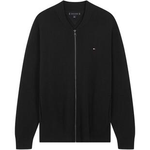 【含羊毛】Tommy秋冬男装商务休闲青年针织夹克棒球开衫毛衣外套