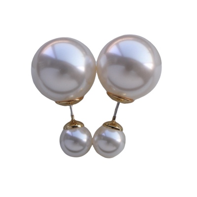 白凛赵露思同款经典前后两戴双珠施家珍珠耳环女轻奢925银两戴