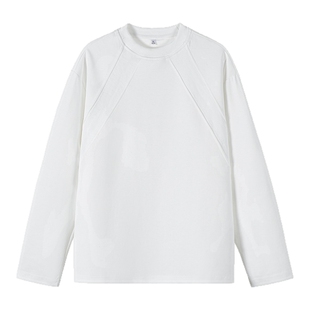 VIISHOW美式解构曼巴棉cleanfit长袖T恤男潮牌短款boxy正肩上衣