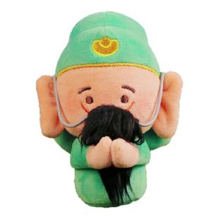 密密主文创五路财神关羽毛绒手办玩偶关公摆件钥匙扣挂件