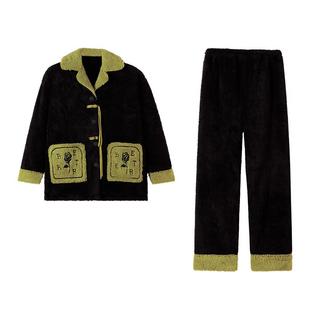 可人儿新款舒棉绒睡衣女冬季保暖珊瑚绒甜美少女可外穿家居服套装