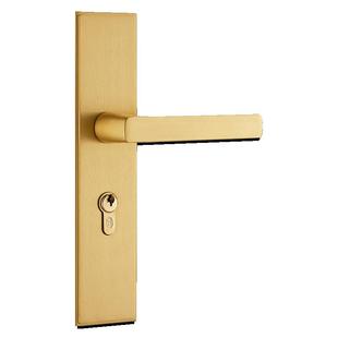 三环黄铜静音门锁简约家用通用型室内卧室房木门全铜厚版锁具4745